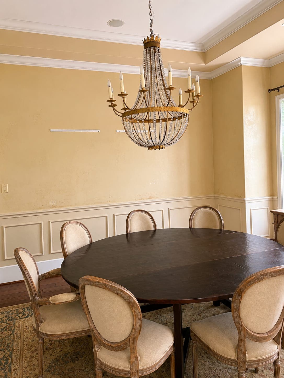 Living room before professional interior painting in Houston
