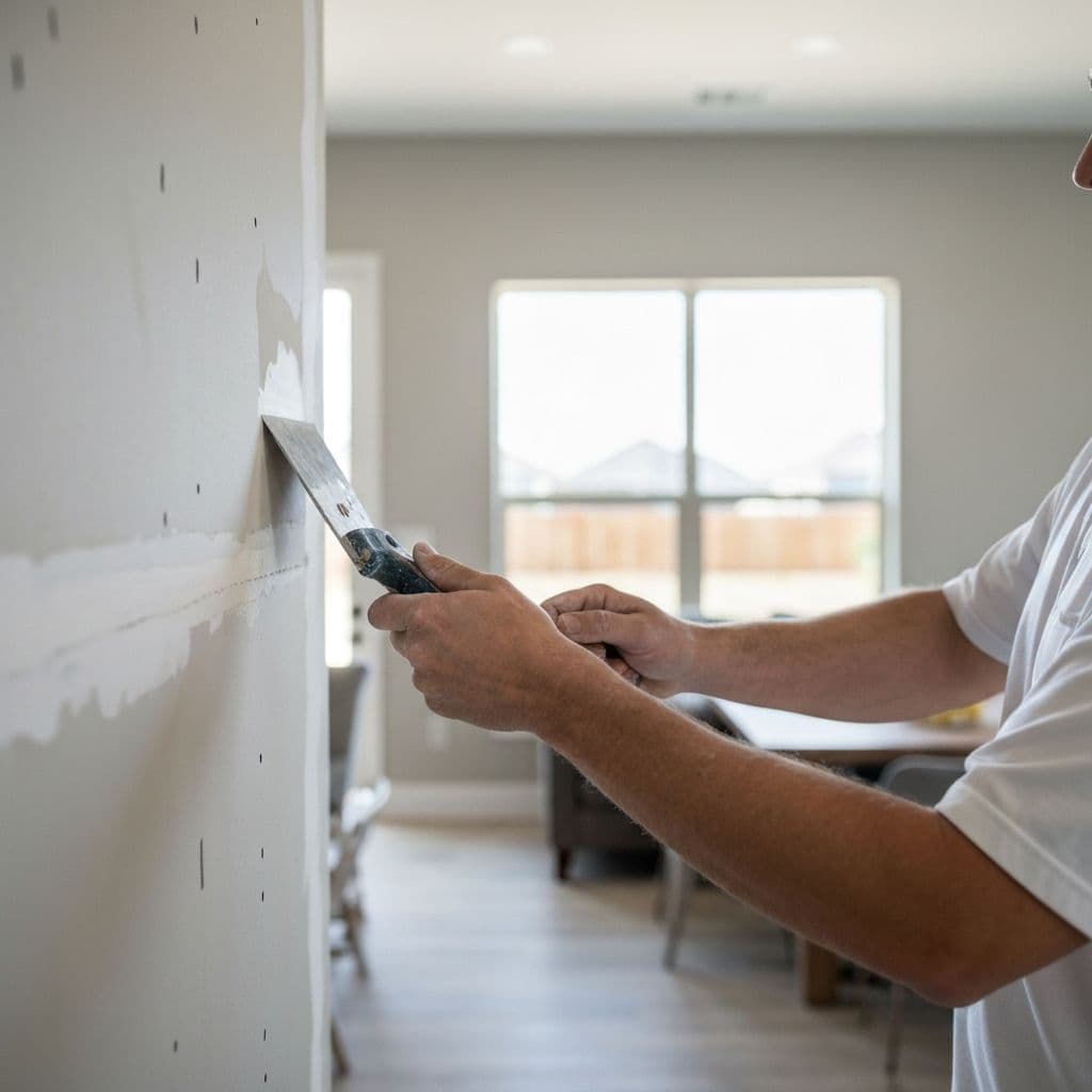 Drywall repair project by Houston Superior Painting — texture match invisible after paint