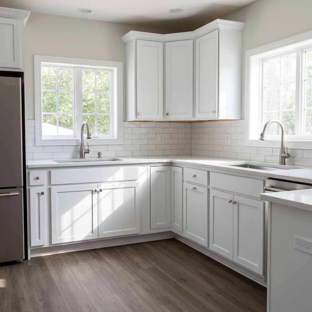 After: Kitchen cabinet refinishing transformation