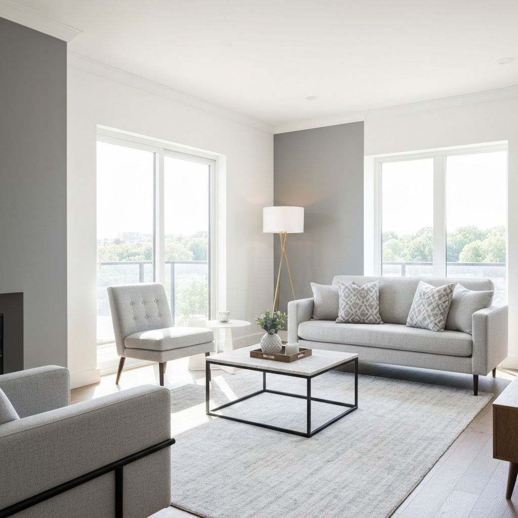 After: Living room interior painting transformation
